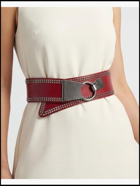 Wide Elastic Stretch Retro Metal Interlock Buckle Belt Gothic Vintage main image 4